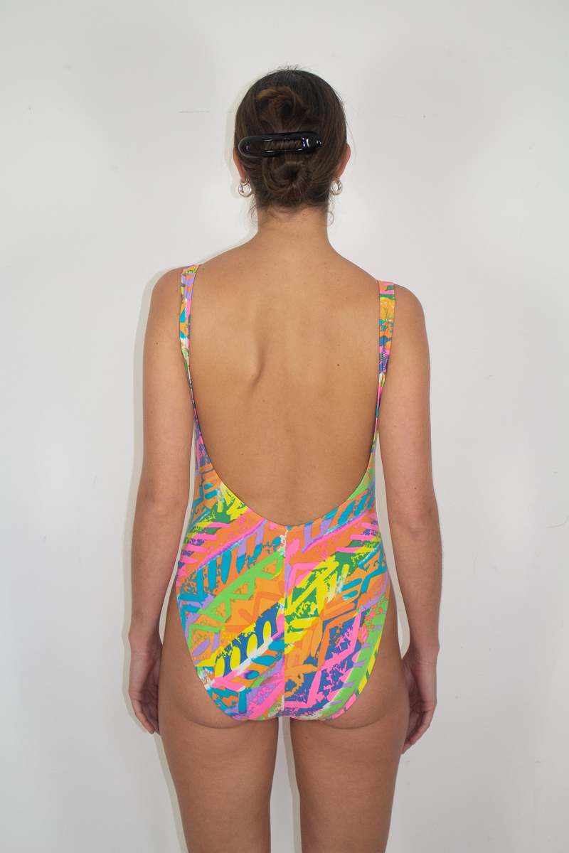 ビンテージBlueOysterCult80sワンオクtaka着用IMAGINOS Speedo 80s Graphic Print Swimsuit - Multicolor | Garmentory