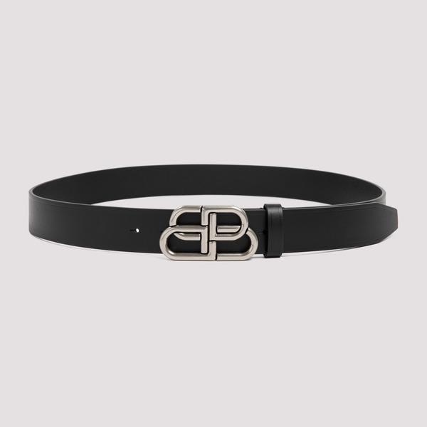 Balenciaga Leather Large BB Belt - Black | Garmentory