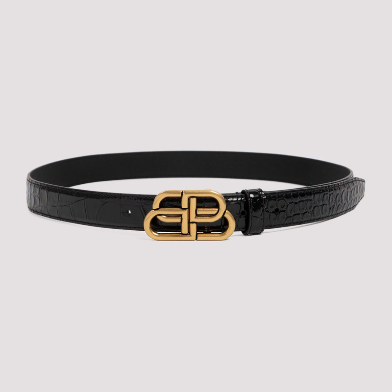 BALENCIAGA BB ベルト 黒 Balenciaga Belt Bb Logo Buckle Black in Calfskin Leather