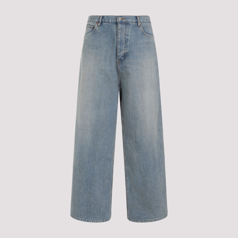 ［BALENCIAGA ］BLUE GREY COTTON DENIM JEANS Straight jeans Balenciaga Grey size 29 US in Cotton - 51329713