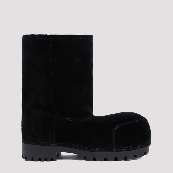 Balenciaga Alaska Fur Low Boots - Black | Garmentory
