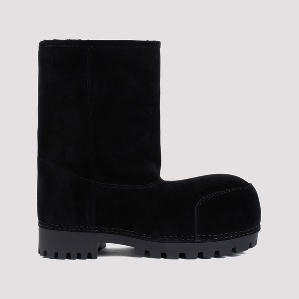 Balenciaga Alaska Fur Low Boots - Black | Garmentory
