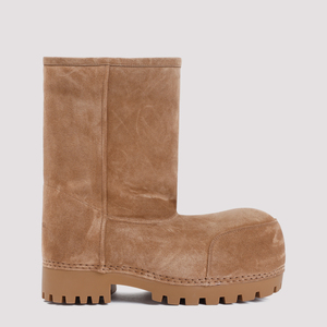 Balenciaga Alaska Fur Low Boots - Nude/Neutrals | Garmentory
