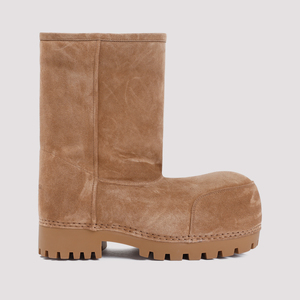 Balenciaga Alaska Fur Low Boots - Nude/Neutrals | Garmentory