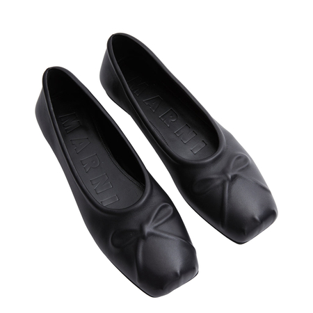 【関税＆送料込み】Marni Ballerina Sabot \"Little Bow Ivory satin Little Bow sabot ballet flat | Marni