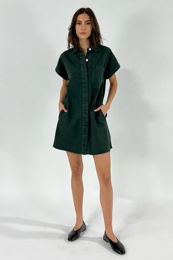 Pricilla Shirt Dress - Seaweed