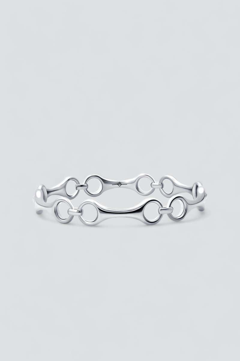 Gabriela Artigas 6 Link Double Beam Bangle - Sterling Silver Gabriela Artigas 6 Link Double Beam Bangle - Sterling Silver