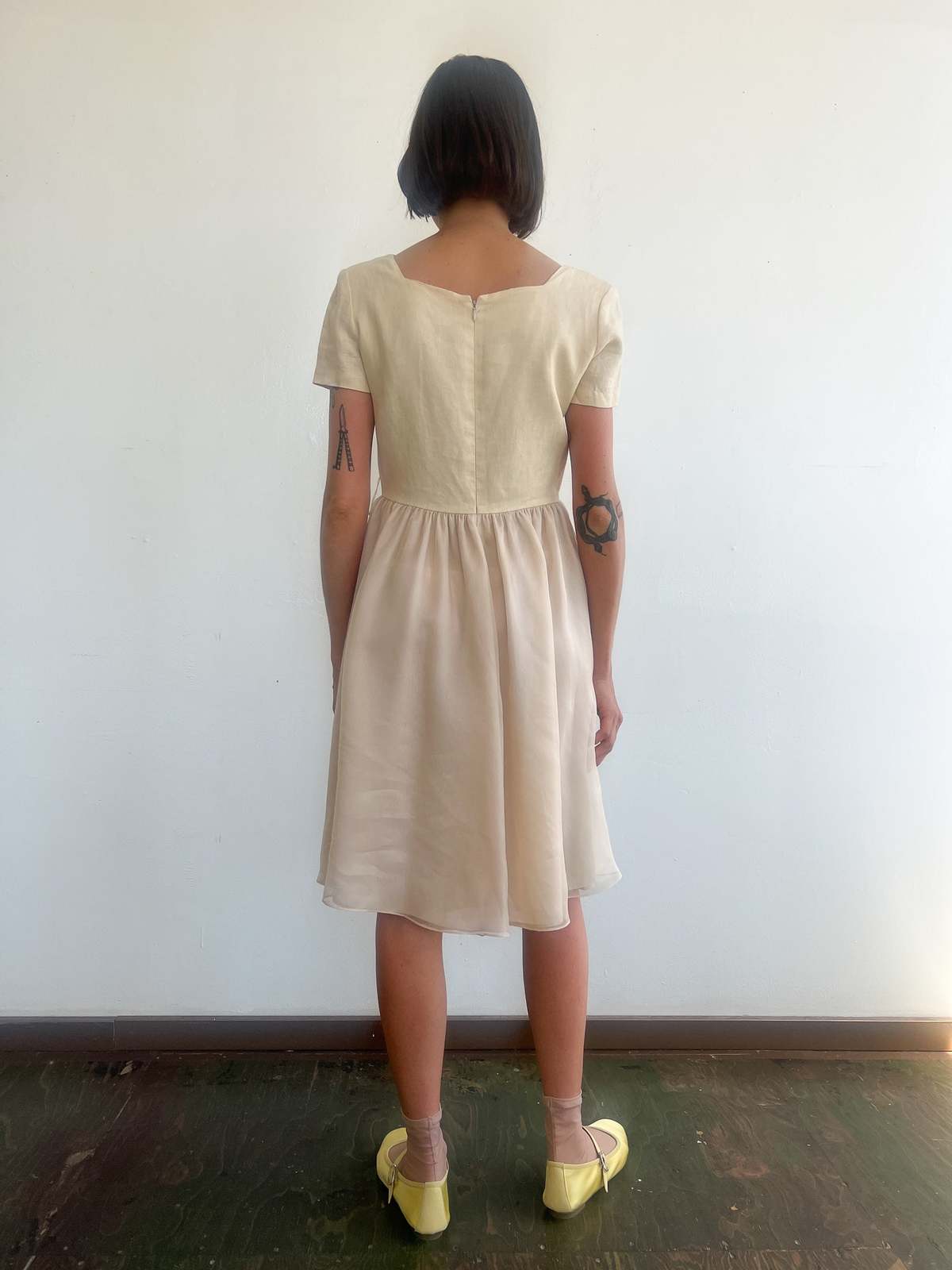 Vintage Tulle Fit + Flare Dress - Cream | Garmentory