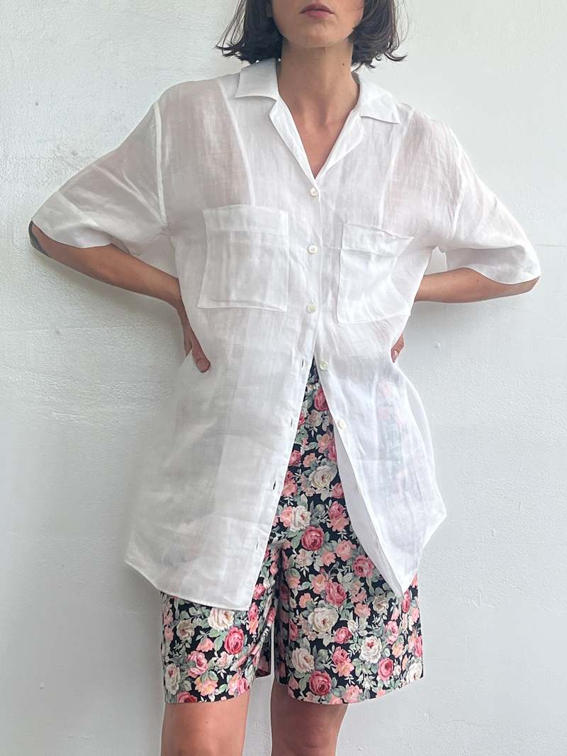 【YOURNUS】Commerce Linen Pocket Shirt Men's Lightweight 100% Linen Shirt In Taupe - Thursday