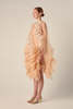 Transparent Sleeveless Midi Dress With Ruffles - Apricot/Beige - Thumbnail 2
