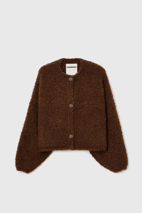 Cordera Merino Stitched Cardigan in Grey