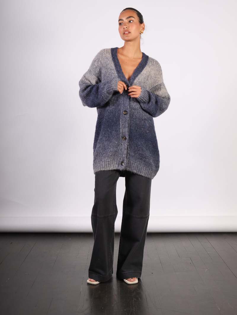 Rodebjer Alai Knitted Cardigan - Utility Blue Rodebjer Alai Knitted Cardigan - Utility Blue
