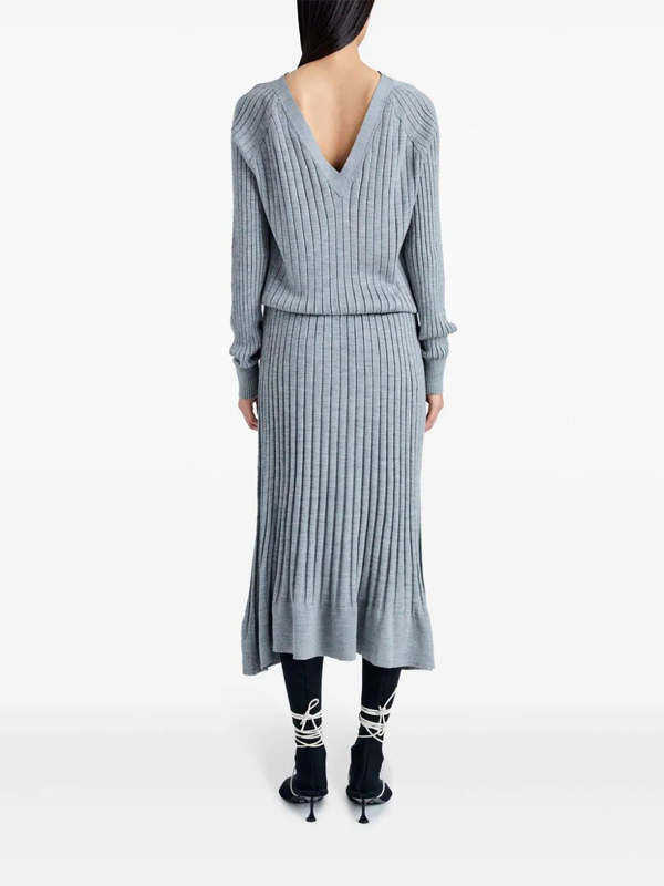 Proenza Schouler Eden Knit Dress - Light Grey Melange
