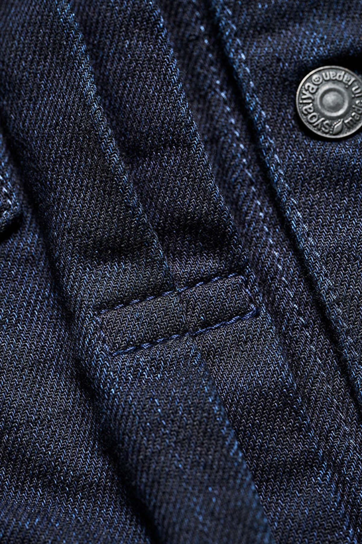 Pure Blue Japan Double Face Indigo Stripe Type 2 Jacket - Blue - Image 5 of 6