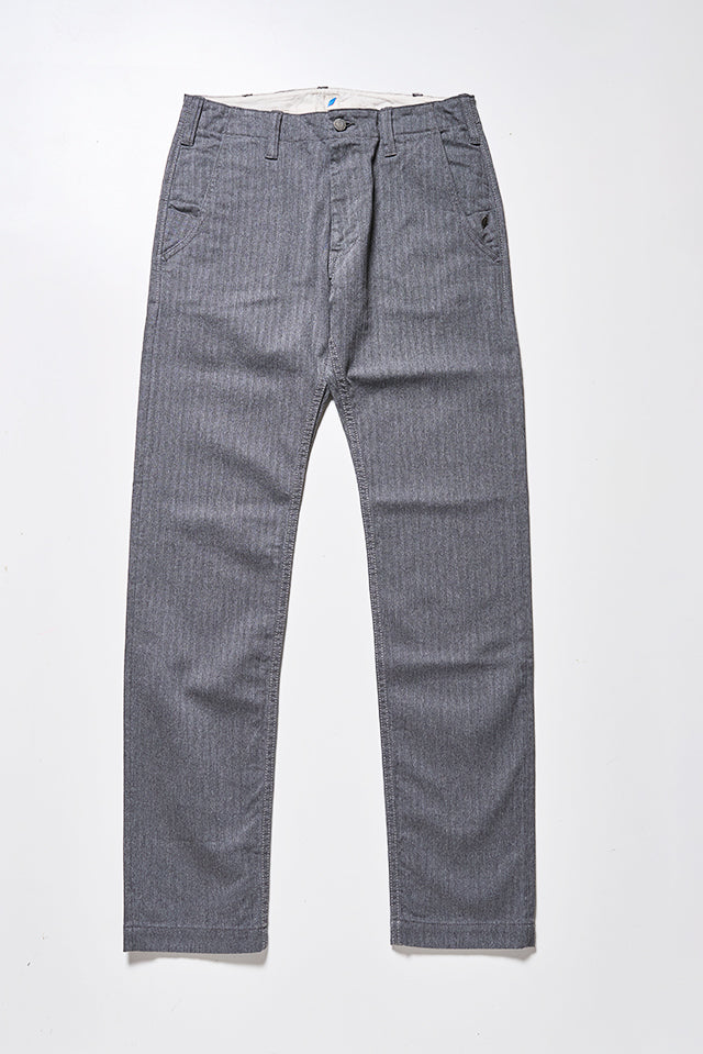 Pure Blue Japan Herringbone Trousers - Grey | Garmentory