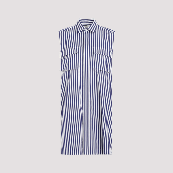 sacai Thomas Mason Cotton Dress - Navy Blue Stripes | Garmentory
