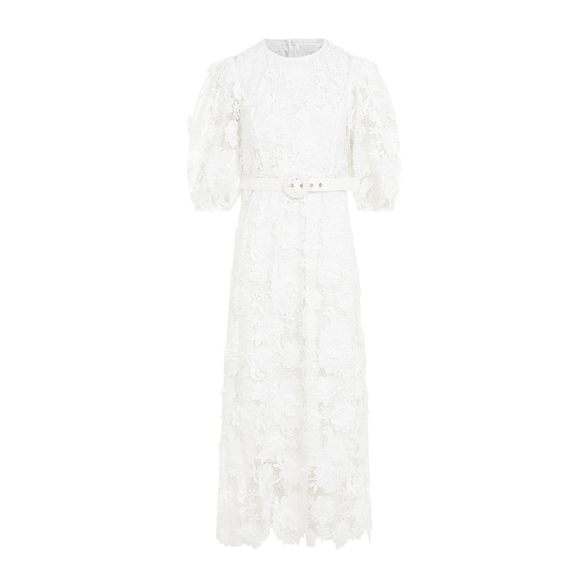 Zimmermann Halliday Lace Flower Midi Dress - Ivory | Garmentory