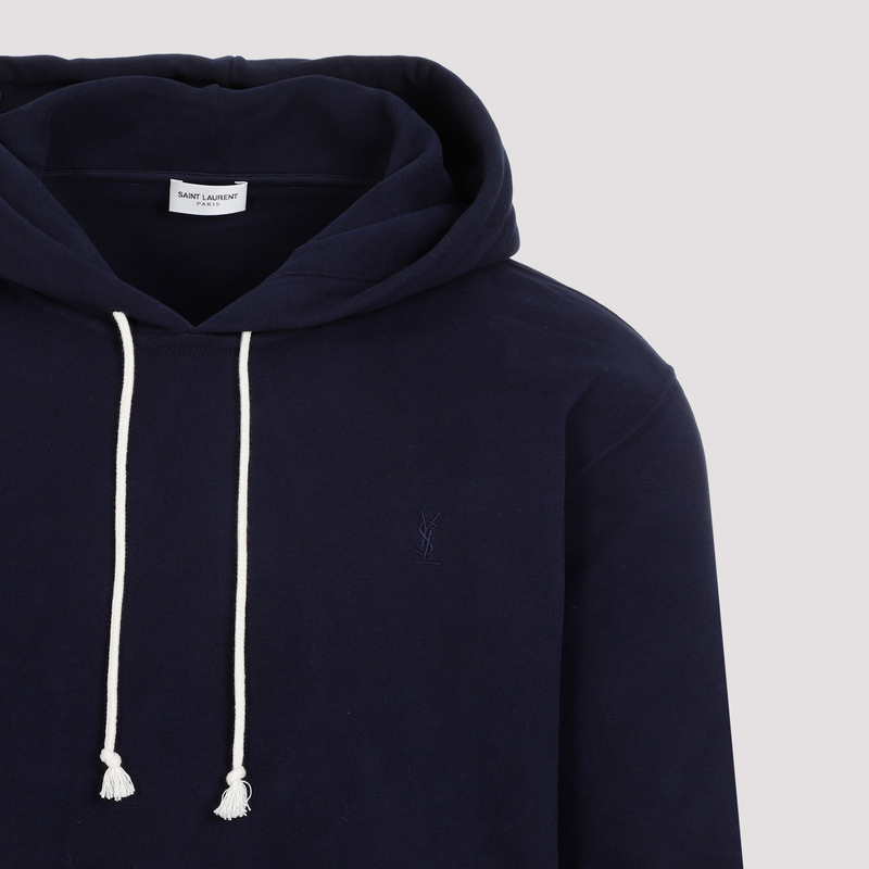 【Saint Laurent】marine cotton hoodie Saint Laurent Cotton Hoodie - Marine | Garmentory