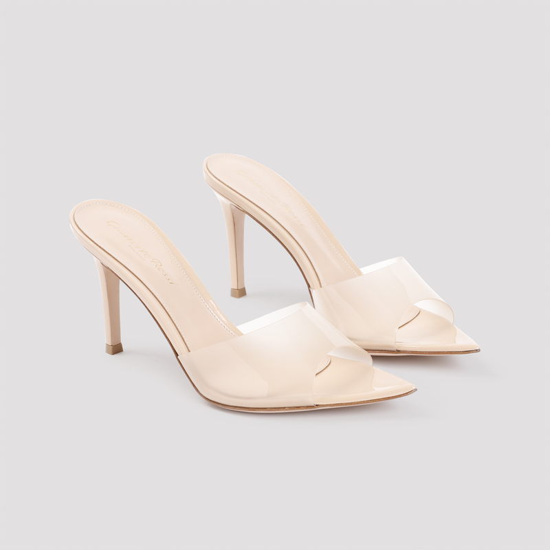 Gianvito Rossi Elle 85 Mules - Nude Pink | Garmentory