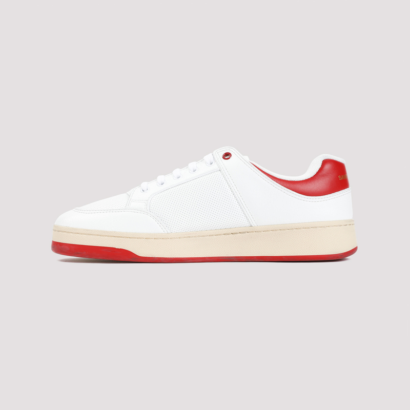 【Saint Laurent】sl61 white red calf leather sneakers WHITE AND RED LEATHER SL/61 SNEAKERS