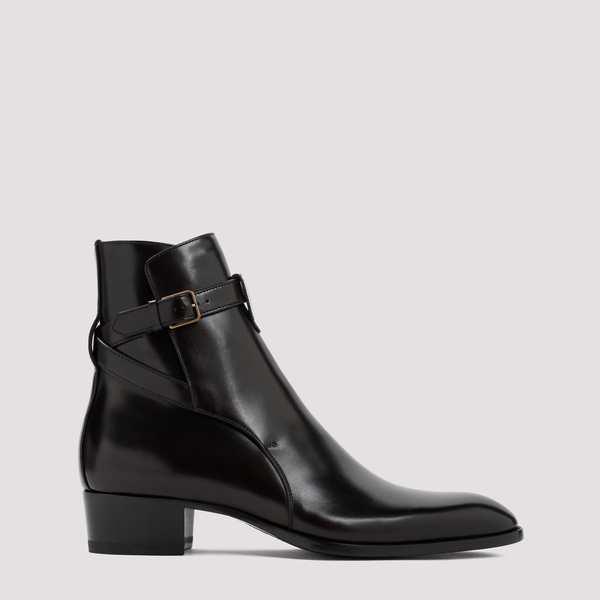 Saint Laurent Wyatt 40 Boots - Sparrow Brown | Garmentory