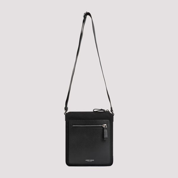Giorgio Armani Grained Leather Shoulder Bag - 80001 NERO | Garmentory