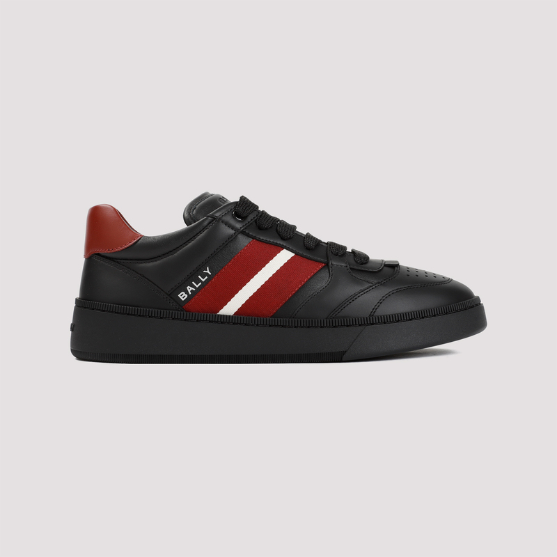 Bally Rebby Sneakers - Black/Bally Red | Garmentory