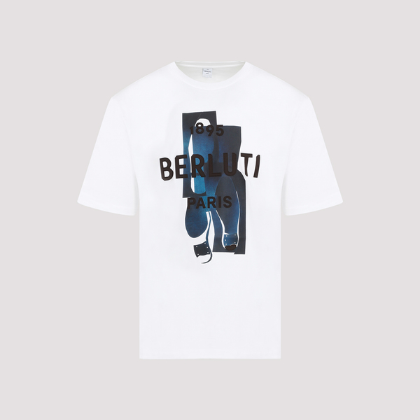 Berluti Cotton T-Shirt - Optic White/Marine | Garmentory Berluti Cotton T-Shirt - Optic White/Marine | Garmentory