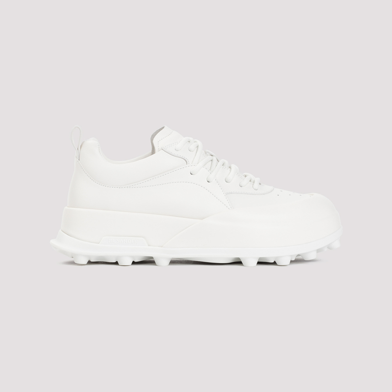 【関税込み】Sneakers - Jil Sander - Leather - Porcelain Whit Jil Sander Leather Sneakers - Porcelain White | Garmentory