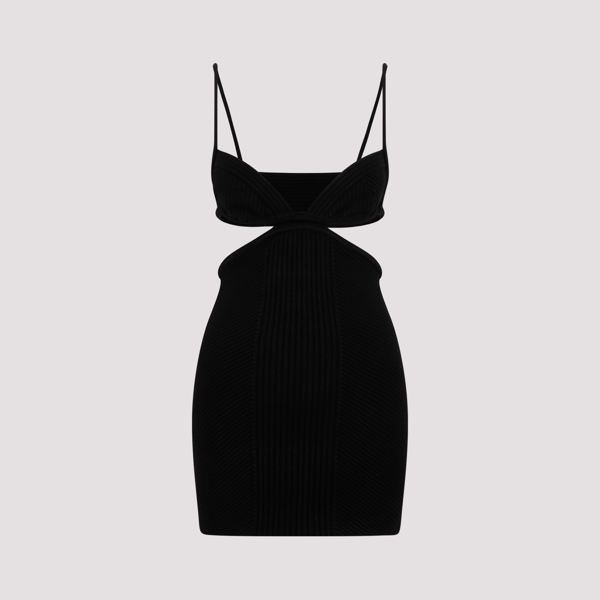 ワンピース OFF WHITE CUT OUT RIBBED MINI DRESS Off-White Cut Out Ribbed Mini Dress - BLACK | Garmentory