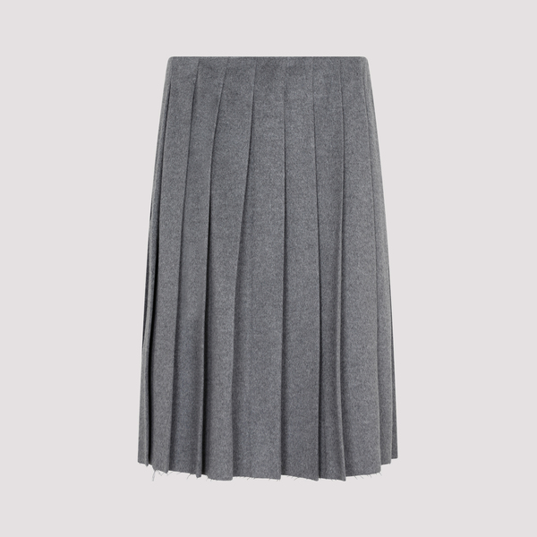 Miu Miu Wool and Cashmere Skirt - Grigio | Garmentory