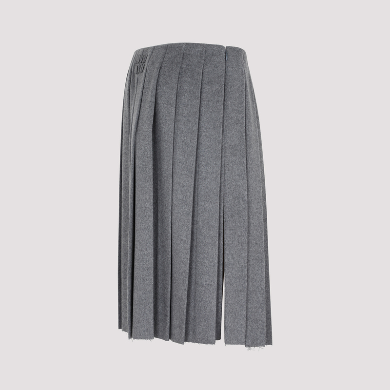 関税込【MiuMiu】Cashmere and wool miniskirt Cashmere and wool miniskirt in grey - Miu Miu | Mytheresa
