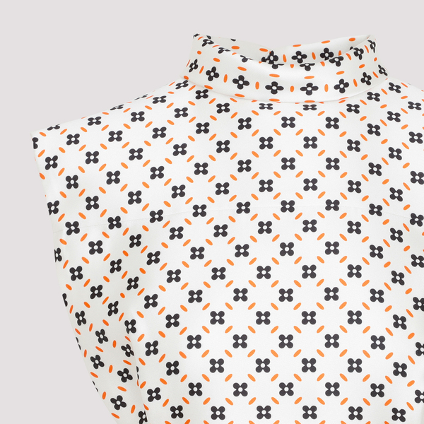 Tシャツ・カットソー LANVIN CROPPED SLEEVELESS TOP Lanvin Cropped Sleeveless Top - Chalk Floral | Garmentory