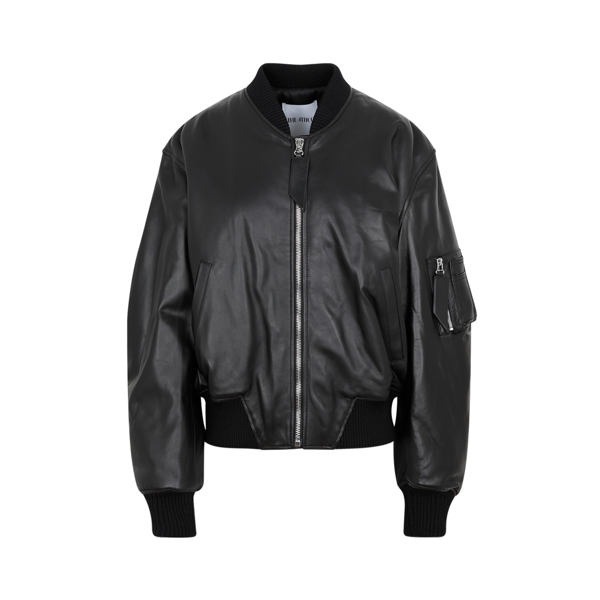 レザージャケット・コート THE ATTICO FW25 ANJA BOMBER (WCB00004LBT128AA 100) The Attico: SSENSE Exclusive Brown Anja Leather Bomber