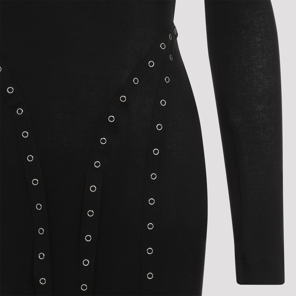 ワンピース SIMONE ROCHA RIBBED MULTI SNAP BIAS CUT DRESS Simone Rocha Ribbed Multi Snap Bias Cut Dress - black
