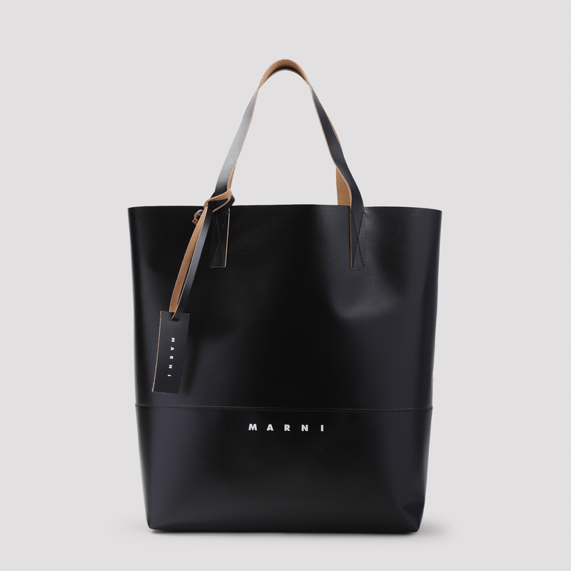 Marni Cow Leather Tote Bag - 00N99 BLACK | Garmentory
