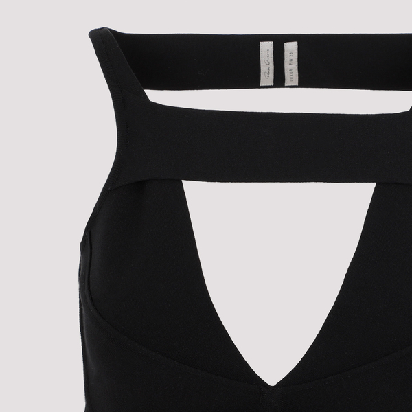 Rick Owens Knit Mini Dress - 09 BLACK | Garmentory