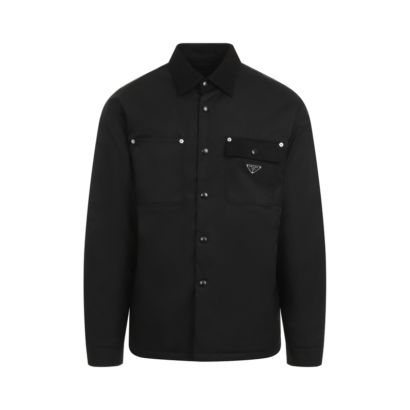 正規店買付【PRADA】ロゴ ブラック Re-Nylon シャツ Black Re-Nylon shirt | PRADA