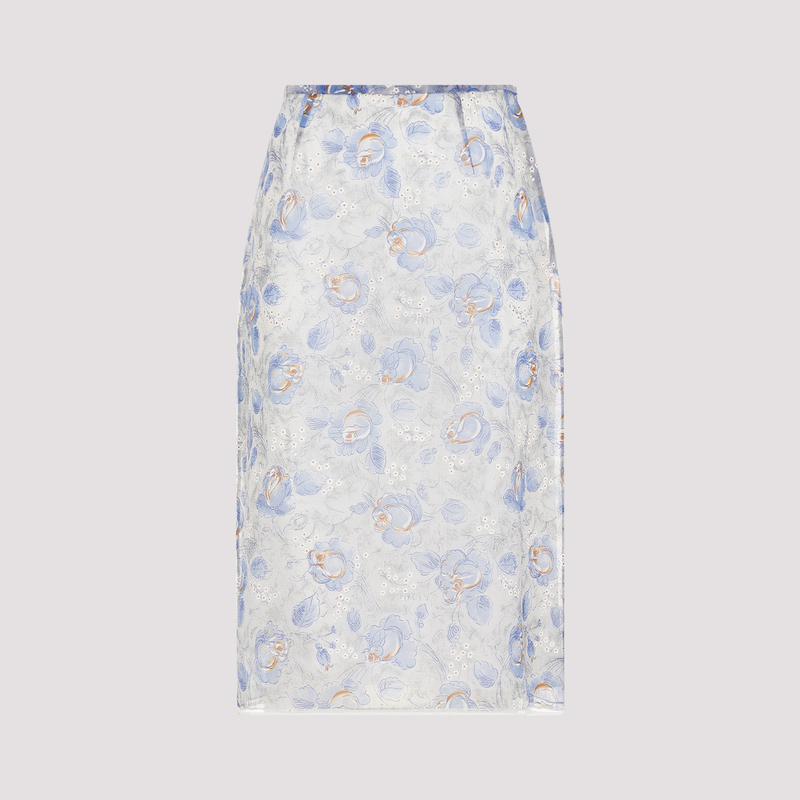スカート PRADA LIGHT BLUE COTTON SKIRT Prada Skirt - Light Blue | Garmentory