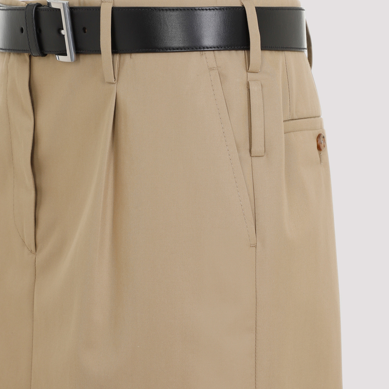 スカート PRADA DARK BROWN COTTON SKIRT PRADA Spring 2009 Size US 10 / IT 44 Brown Winkled Cotton