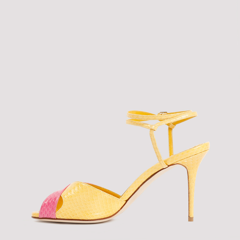Manolo Blahnik Mumbi Sandal - Yellow/Pink | Garmentory