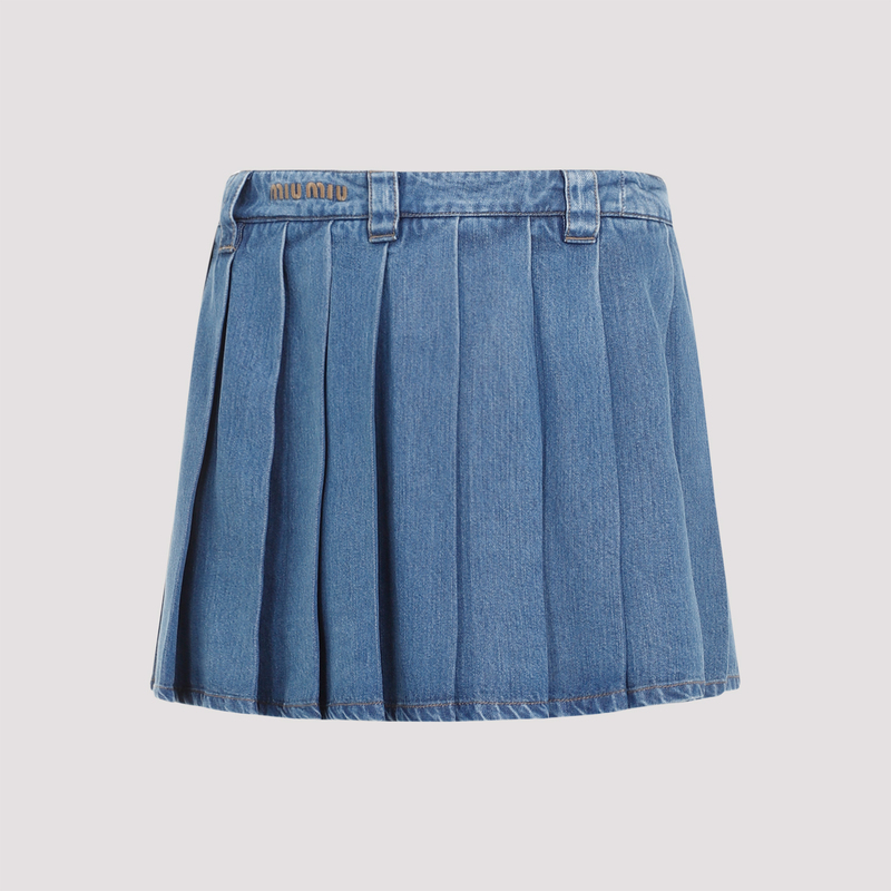 スカート MiuMiu SKIRT (MG2040S23214H0 F0UB0) ウォニョン着用♡*MiuMiu*チノ ミニスカート ベージュ (MiuMiu