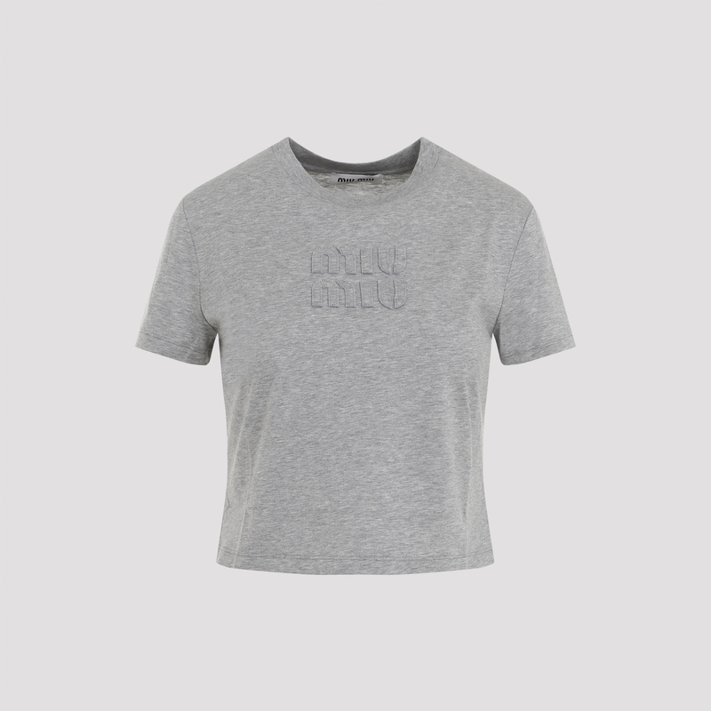 Miu Miu Crewneck T-Shirt - Grigio | Garmentory