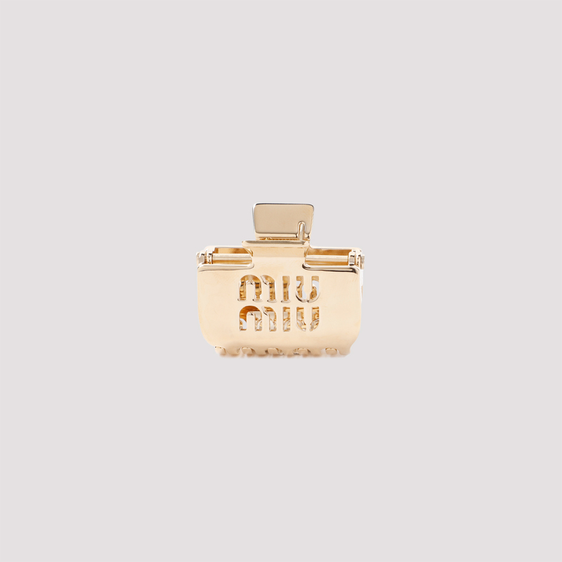 【関税&送料込】Miu Miu Gold l Hair Clip Miu Miu Hair Clip - Oro | Garmentory