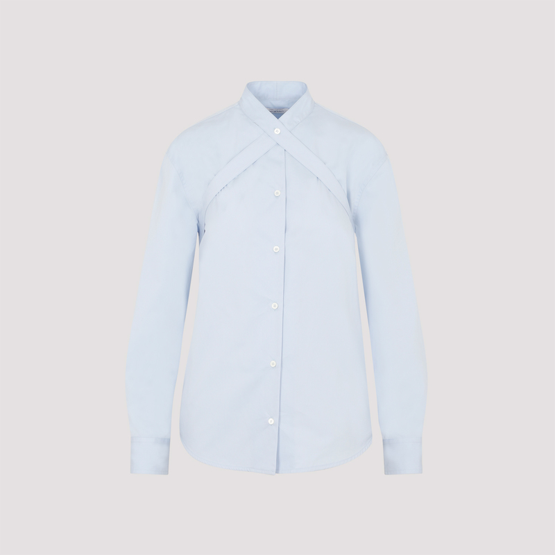 Off White Poplin Cross Belt Shirt Light Blue Garmentory
