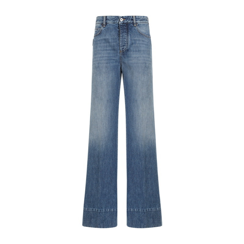 Bottega Veneta Wide Leg Denim Jeans - Mid Blue | Garmentory