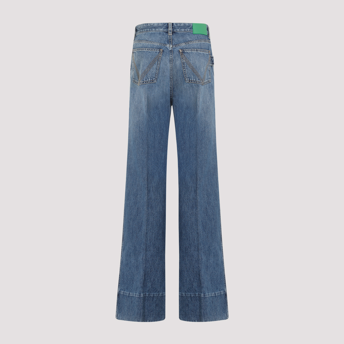 Bottega Veneta Wide Leg Denim Jeans - Mid Blue | Garmentory