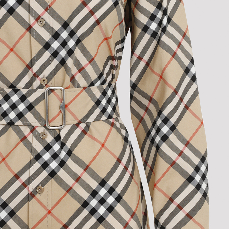 burberry beige dress Burberry Wool Logo Nova Check Pleated Mini Dress Beige