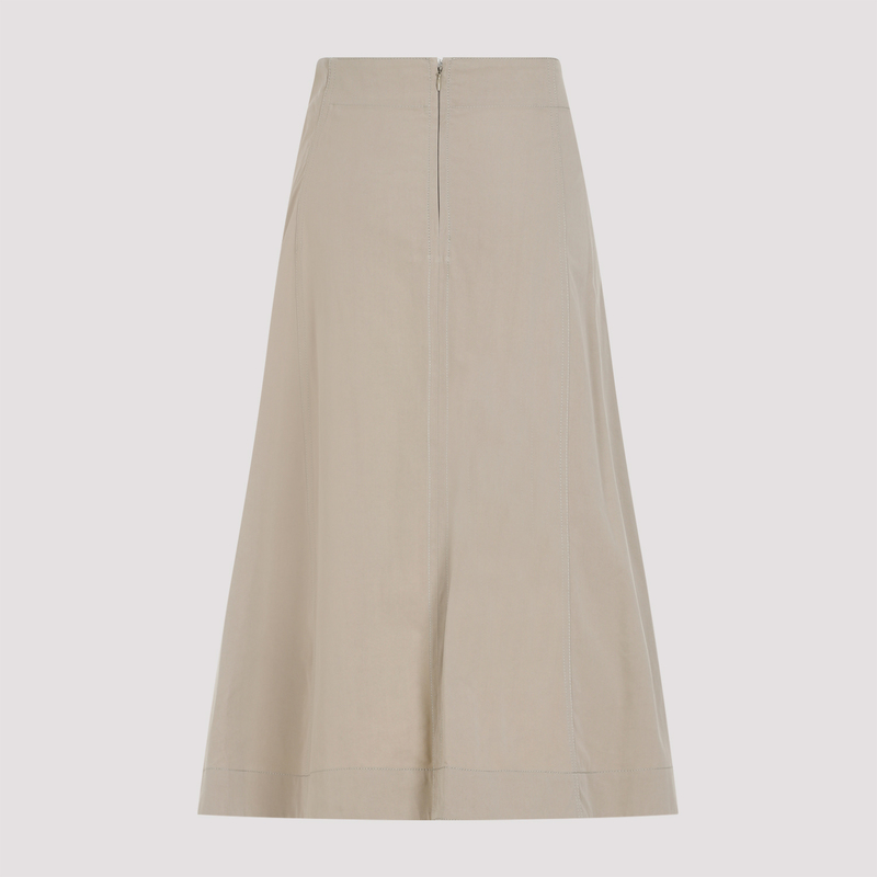 スカート BOTTEGA VENETA COMPACT KNOT COTTON MIDI SKIRT Bottega Veneta Compact Knot Cotton Midi Skirt - Sand