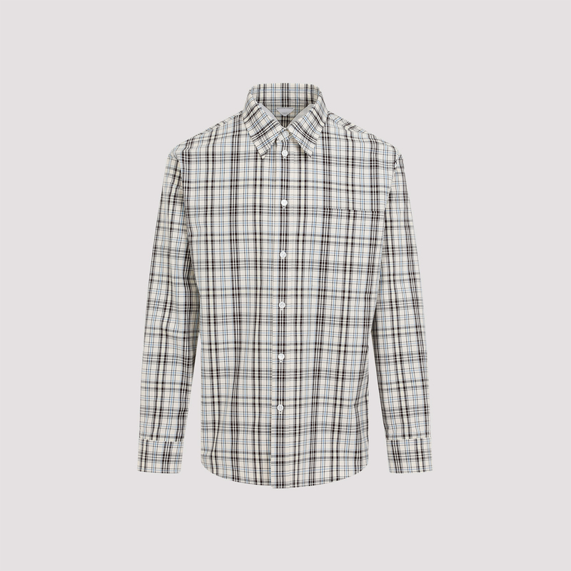 Bottega Veneta チェック柄 ポロシャツ コットン チェック シャツ のために メンズ で ブラック/グリーン